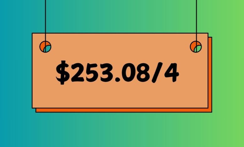 $253.08/4